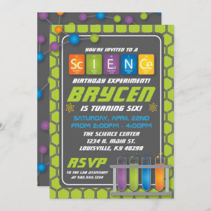 Science Birthday Party Invitation
