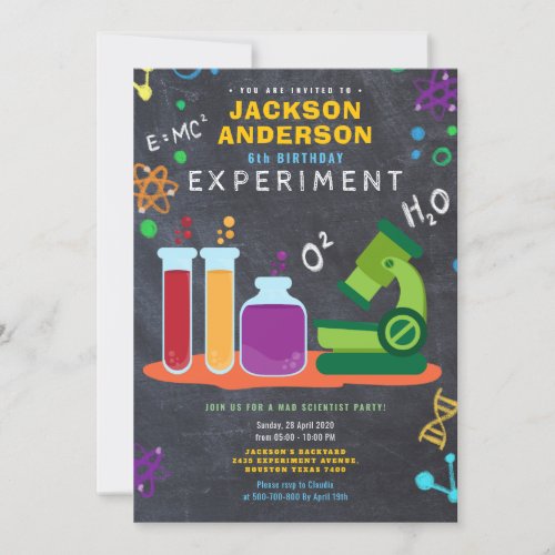 science birthday party invitation