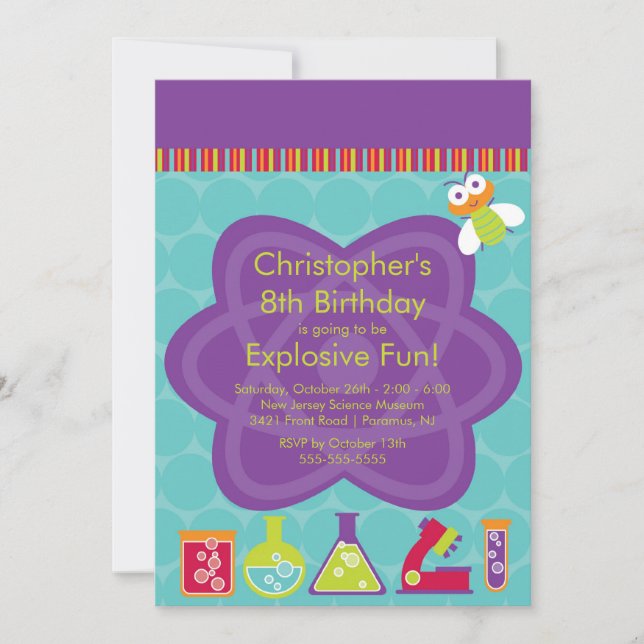 Science Birthday Party Invitation (Front)