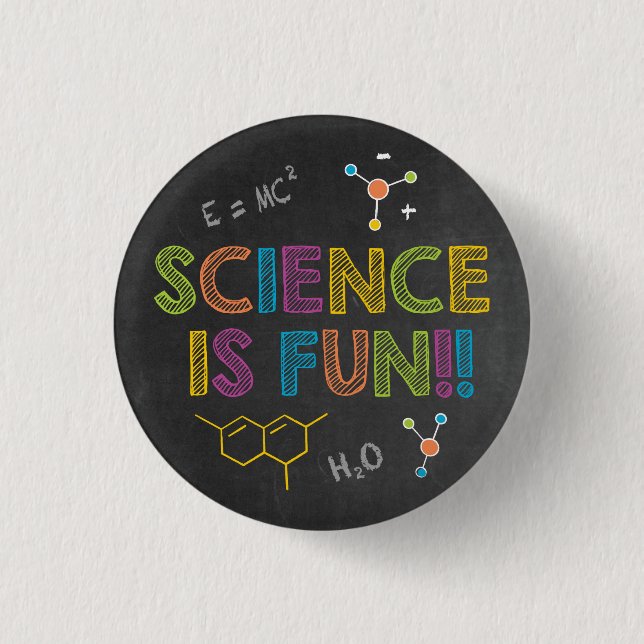 Science Birthday Party | Science is Fun Button (Front)