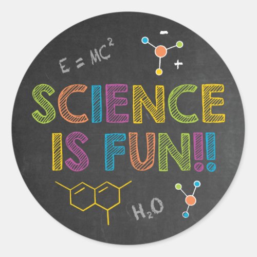 Science Birthday Party  Science is Fun Classic Round Sticker
