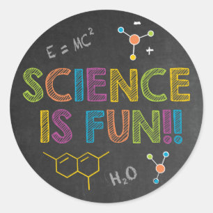 Science Birthday Party Science is Fun Classic Round Sticker