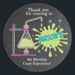 Science Birthday Party | Science is Fun Classic Round Sticker<br><div class="desc">Science Birthday Party | Science is Fun Sticker - Put on your lab coat and be ready for explosive fun! It's the perfect touch for your science party. No need for tests or experiments, this awesome sticker passes them all with flying colors. This sticker is part of our science birthday...</div>