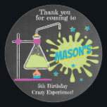 Science Birthday Party | Science is Fun Classic Round Sticker<br><div class="desc">Science Birthday Party | Science is Fun Sticker - Put on your lab coat and be ready for explosive fun! It's the perfect touch for your science party. No need for tests or experiments, this awesome sticker passes them all with flying colors. This sticker is part of our science birthday...</div>