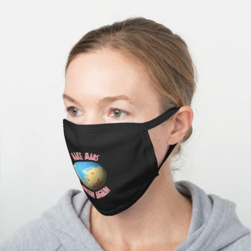 Science Black Blue Red Mars Terraforming Art Black Cotton Face Mask