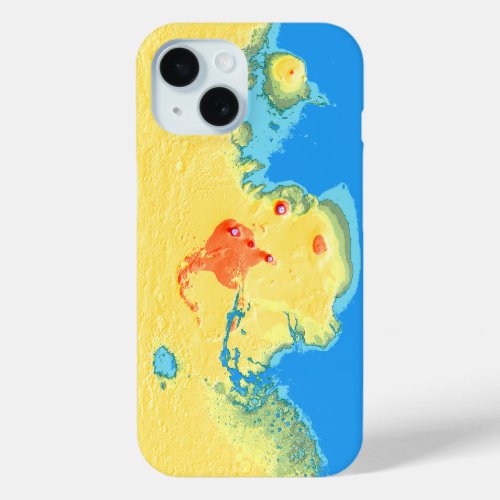 Science Black Blue Red Mars Terraforming Art iPhone 15 Case