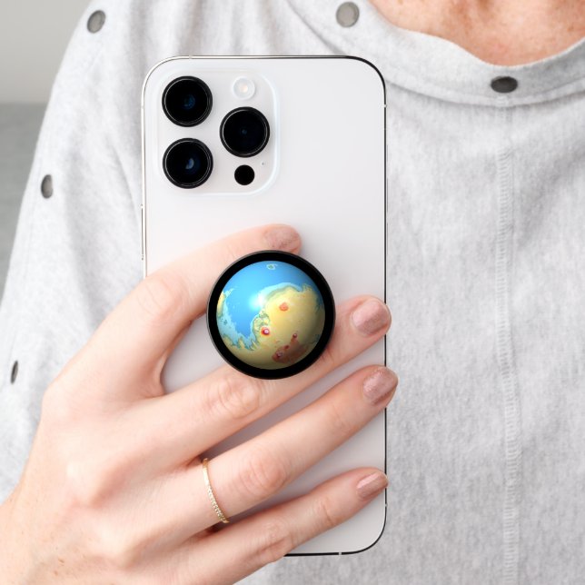 Science Black Blue Red Mars Terraforming Art PopSocket (Hand)