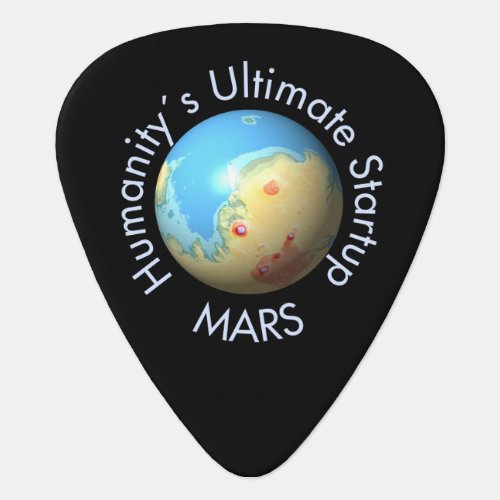 Science Black Blue Red Mars Terraforming Globe Guitar Pick