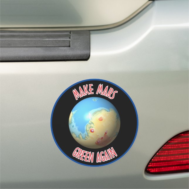Science Black Blue Red Mars Terraforming Space Art Car Magnet (In Situ)