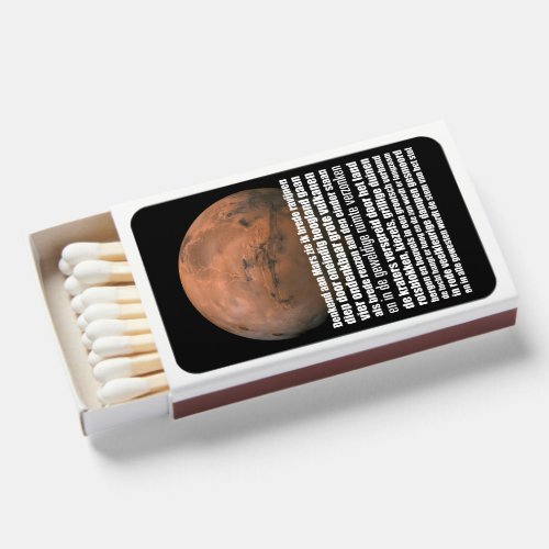 Science Black White Mars Globe Marsman Poem Matchboxes