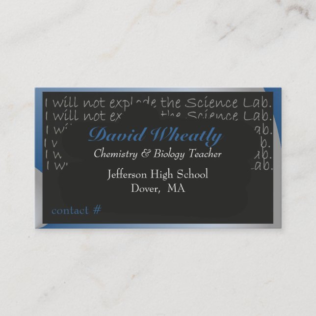 Science Blackboard Teacher Business Card (Front)