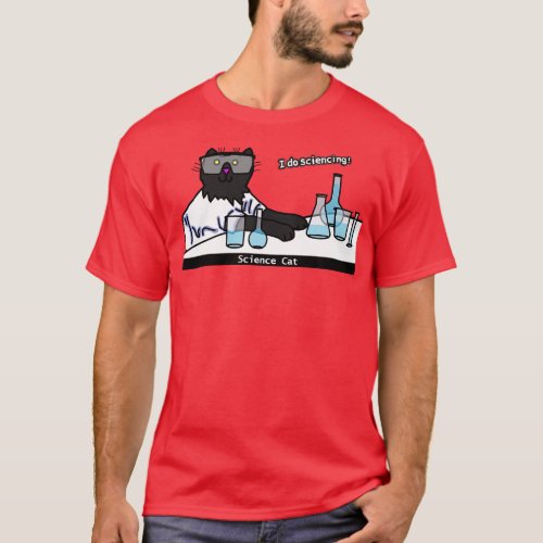Science Cat doing Science T_Shirt