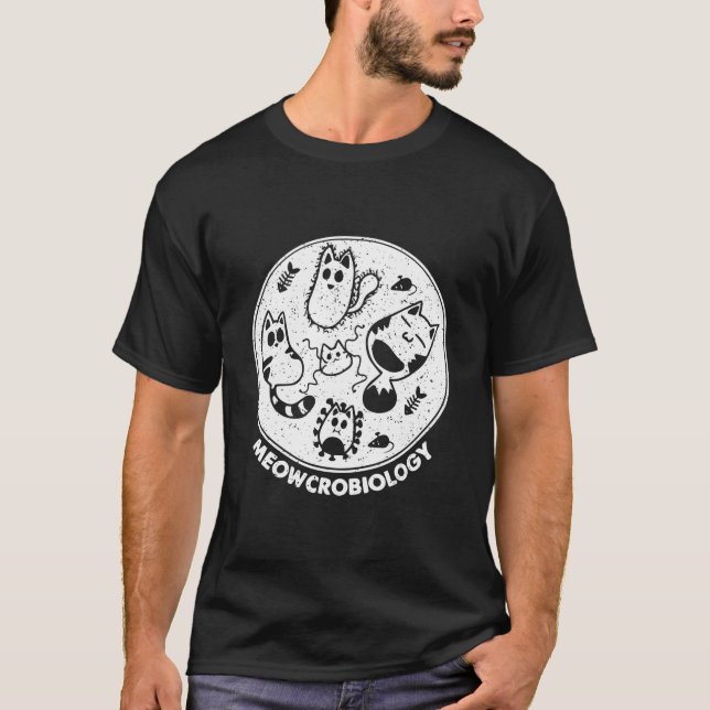 Science Cat Meowcro biology T-Shirt (Front)
