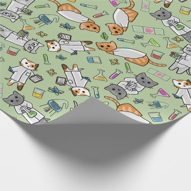 Science Cats Wrapping Paper (Corner)