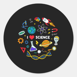 Science Chemistry Biology Physics Love Science Classic Round Sticker