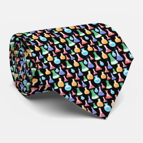 Science Chemistry Colorful Pattern Teacher Black  Neck Tie