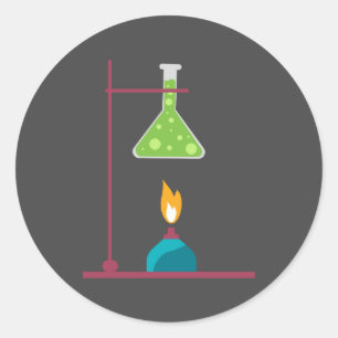 Science chemistry cute science equipment classic round sticker