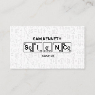 Science Chemistry Elements Math Formula Grunge Business Card