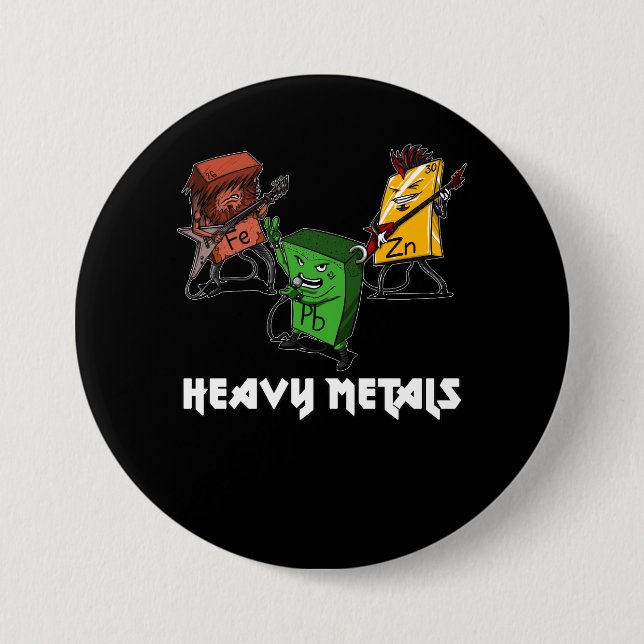 Science Chemistry Heavy Metals Nerd Geek Button (Front)