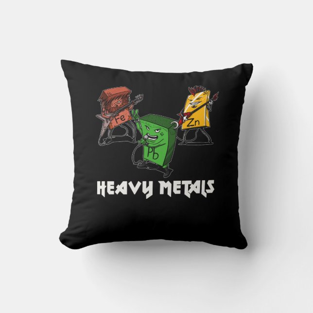 Science Chemistry Heavy Metals Nerd Geek Throw Pillow (Front)