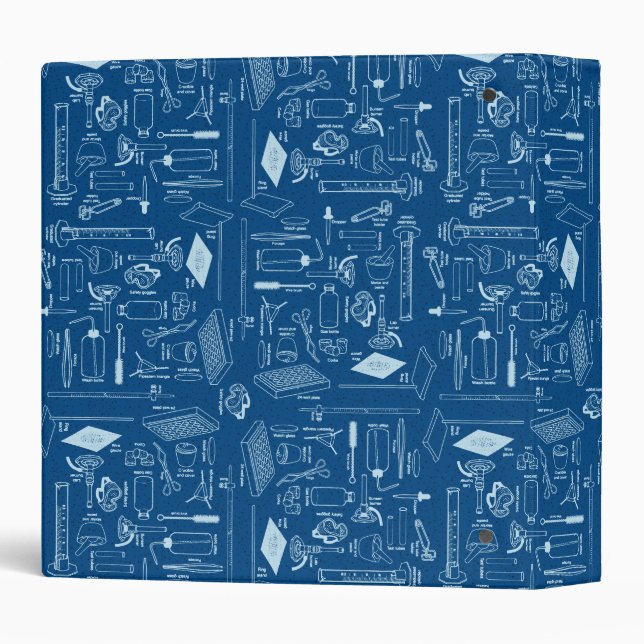 Science Chemistry Lab Design 3 Ring Binder (Back/Spine)