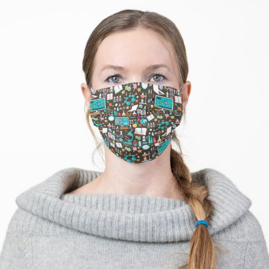 Science/ Chemistry Pattern Adult Cloth Face Mask (Worn)