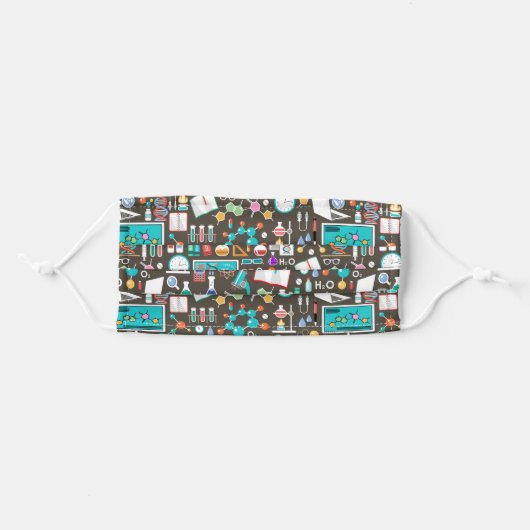 Science/ Chemistry Pattern Adult Cloth Face Mask (Front, Folded)