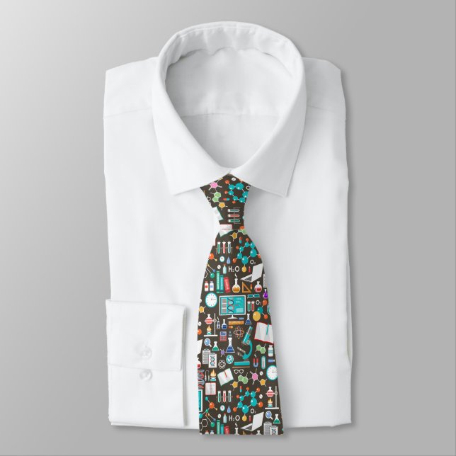 Science / Chemistry Pattern Neck Tie (Tied)