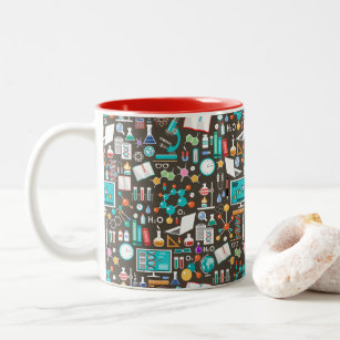 Science / Chemistry Pattern Two-Tone Coffee Mug