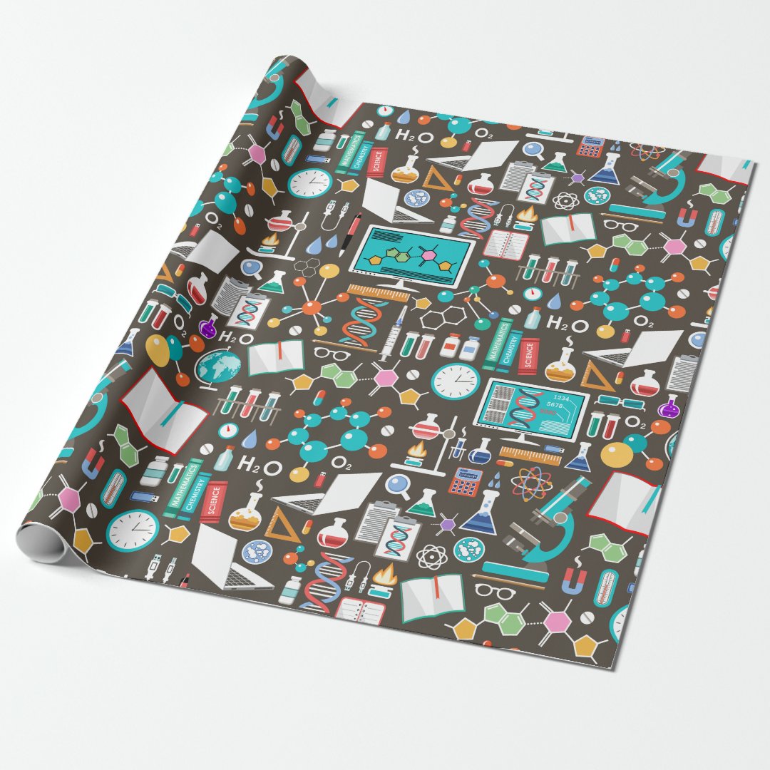 Science / Chemistry Pattern Wrapping Paper Zazzle