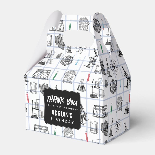 Science Chemistry Scientist Birthday Party Theme Favor Boxes (Front Side)