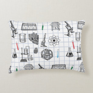 Science Chemistry Scientist Pattern Accent Pillow