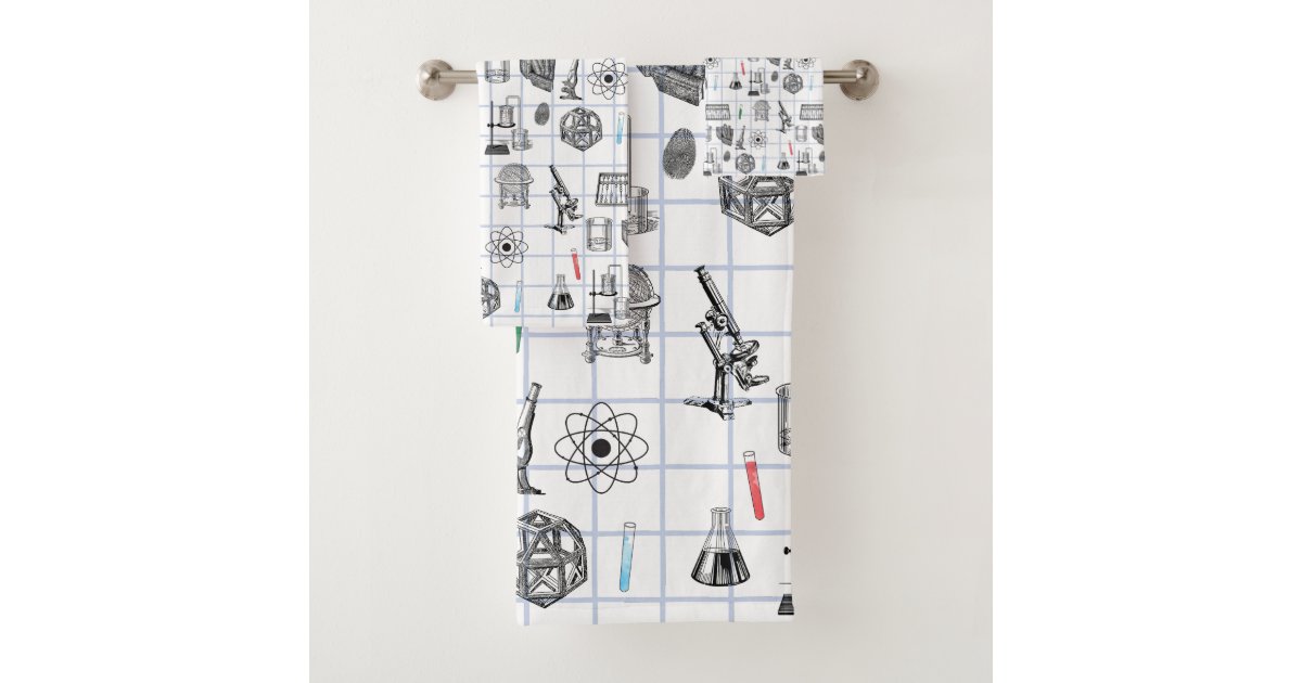 Science Chemistry Scientist Pattern Bath Towel Set | Zazzle