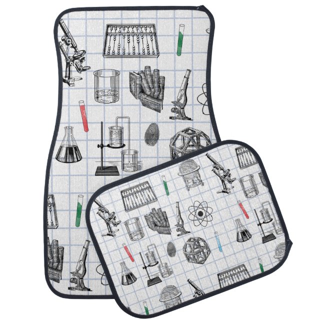 Science Chemistry Scientist Pattern  Car Floor Mat (Set)