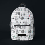 Science Chemistry Scientist Pattern Custom Name Printed Backpack<br><div class="desc">A science themed chemistry pattern backpack ideal for anyone who loves science,  chemistry,  biology etc. An ideal gift for scientists no matter the age.</div>