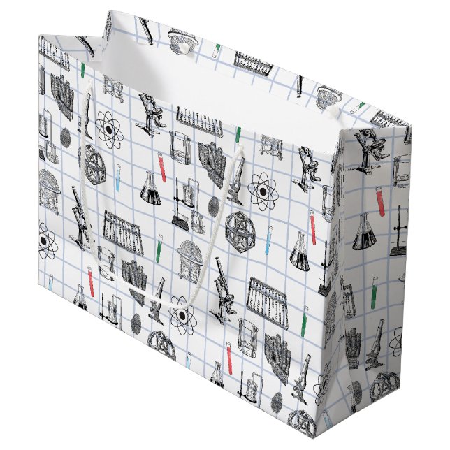 Science Chemistry Scientist Pattern  Large Gift Bag (Front Angled)