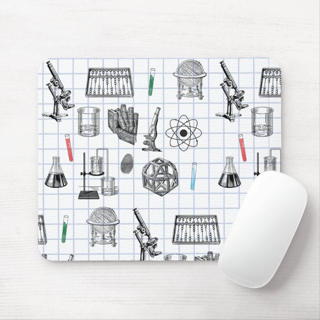Science Chemistry Scientist Pattern Mouse Pad (With Mouse)