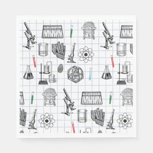 Science Chemistry Scientist Pattern  Napkins (Front)