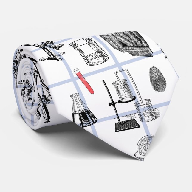 Science Chemistry Scientist Pattern Neck Tie (Rolled)