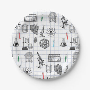 Science Chemistry Scientist Pattern   Paper Plates