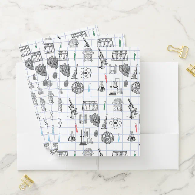 Science Chemistry Scientist Pattern Pocket Folder | Zazzle