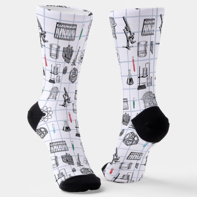 Science Chemistry Scientist Pattern Socks (Angled)