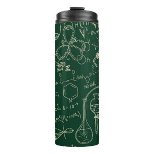 Science, chemistry, vintage laboratory pattern thermal tumbler