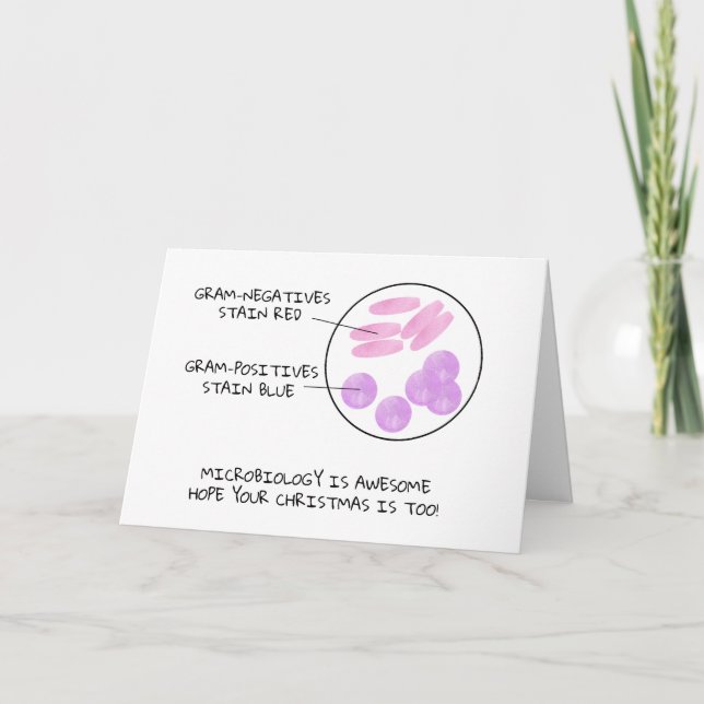 Science Christmas Microbiology Gram Stain Poem Lab Card (Front)