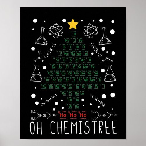 Science Christmas Tree Chemistry Funny Chemist Poster