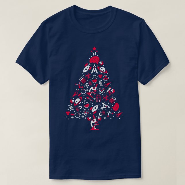 Science Christmas Tree T-Shirt (Design Front)