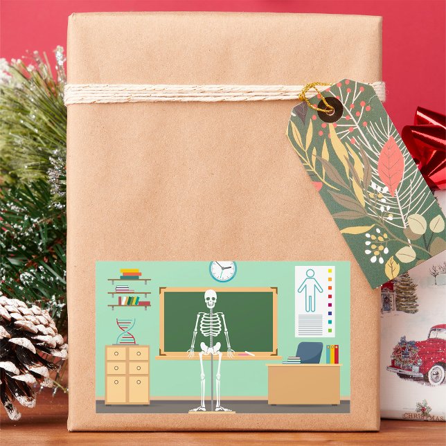 Science Class Skeleton Rectangular Sticker (Creator Uploaded)