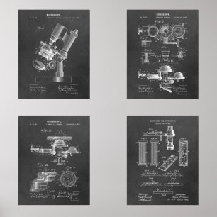 Science Classroom Decor Microscope Patents Wall Art Sets