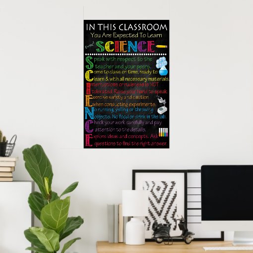 Science Classroom Rules Poster Zazzle