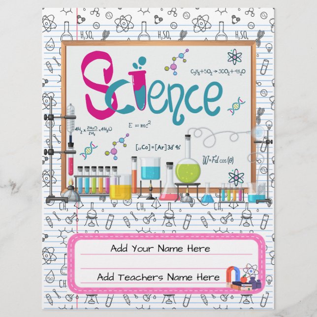Science Custom Binder Cover | Editable Design Flyer (Front)